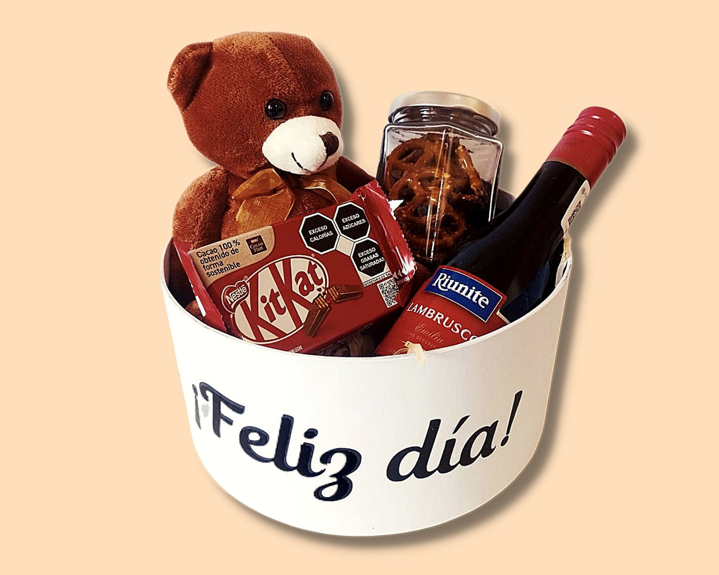 box osito pretzels vino tinto kit kat detalle dia de las madres