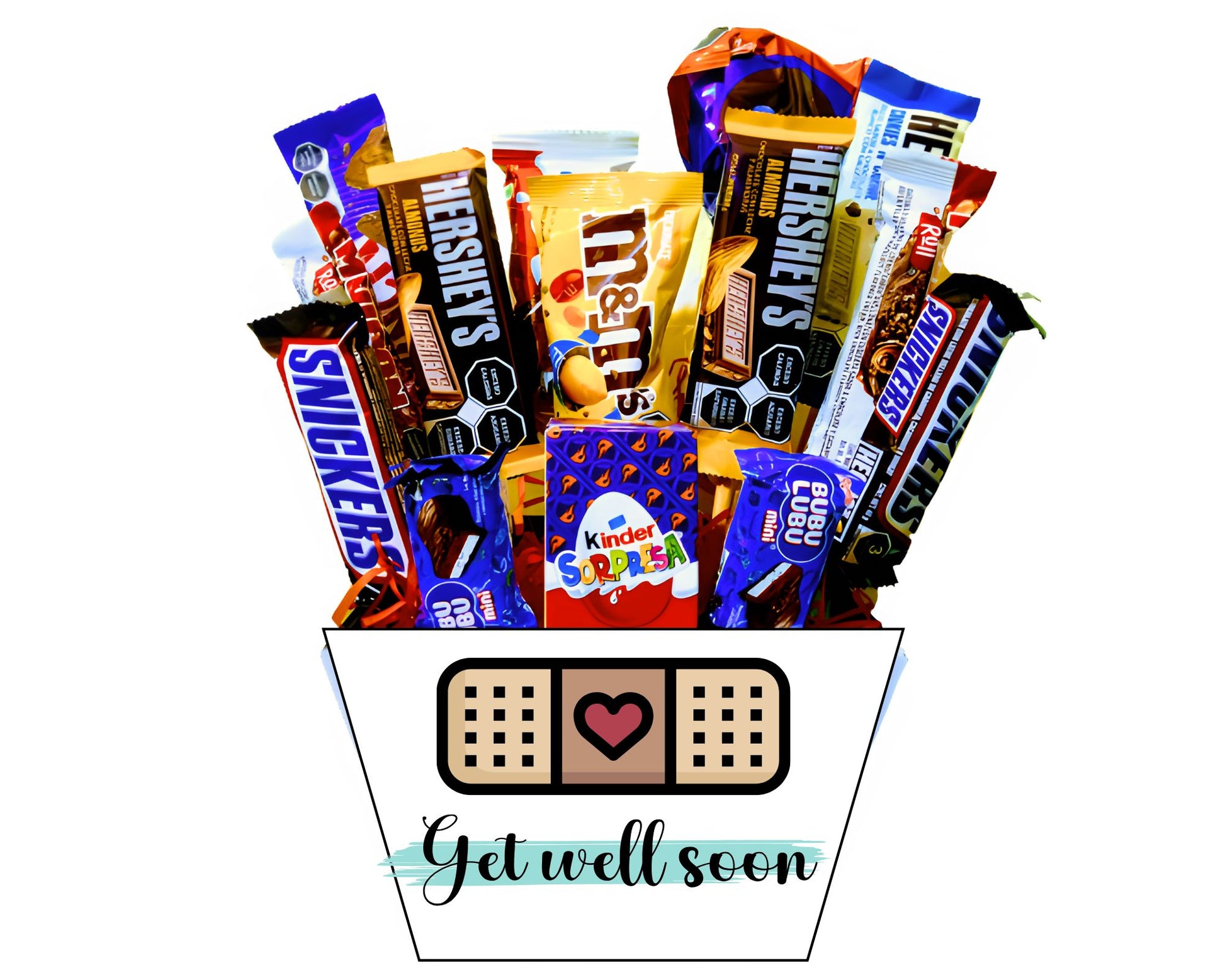 Candybouquet de Chocolates Hersheys M&Ms Bubulubu recuperate pronto get well soon