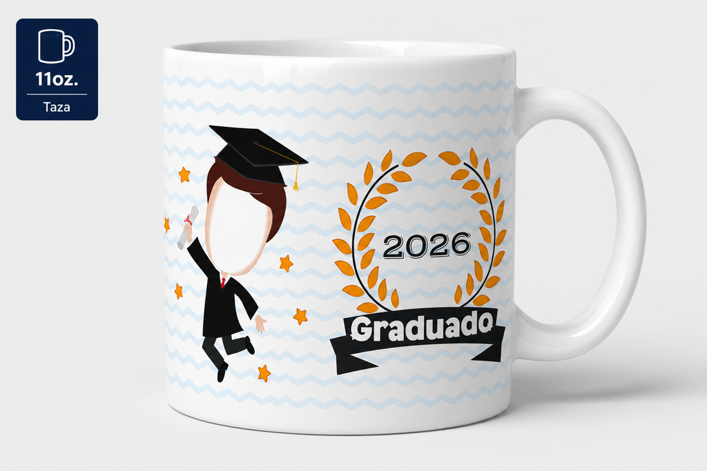 Taza Personalizada con Foto del Graduado o Graduada – 11oz