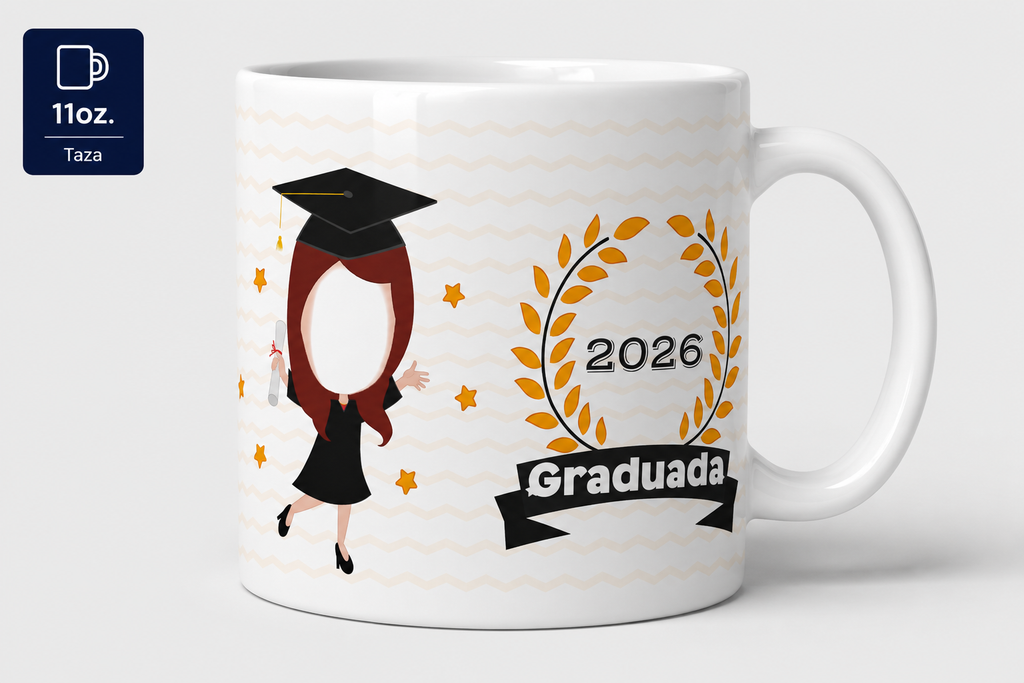 Taza Personalizada con Foto del Graduado o Graduada – 11oz