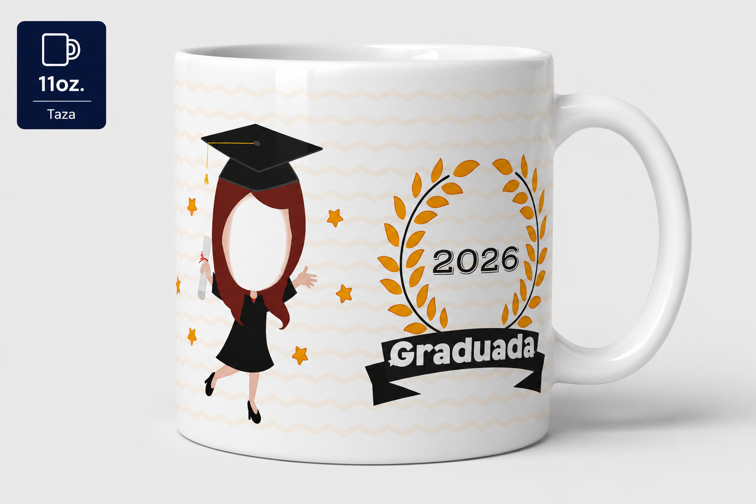 Taza Personalizada con Foto del Graduado o Graduada – 11oz