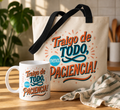 Kit Tote Bag y Taza “Traigo de Todo, Menos Paciencia” – Regalo Divertido