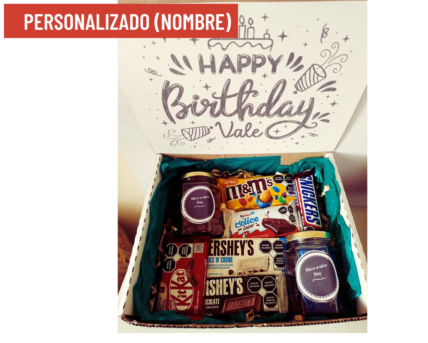 caja de chocolates personalizada con el nombre del festejado! Regalo para cumpleaños
