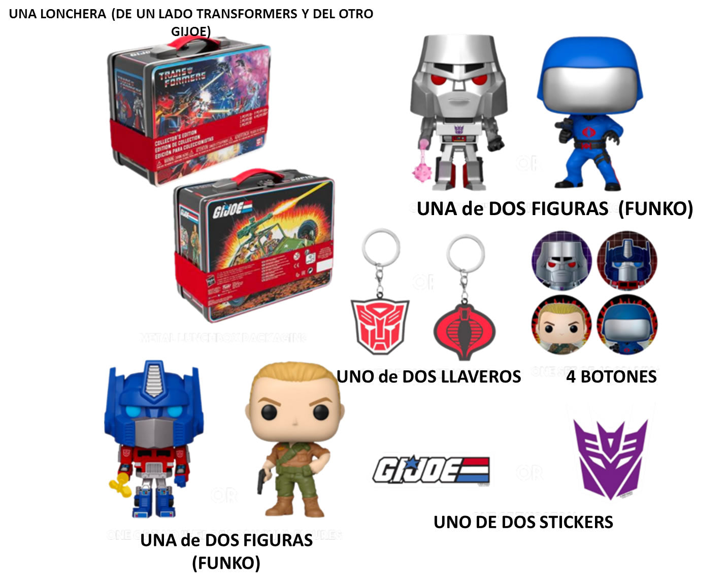 contenido lonchera transformers GiJoe