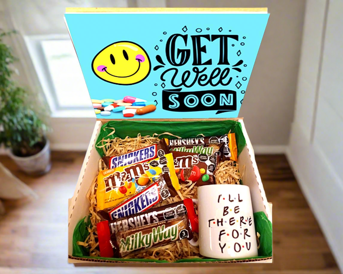 Recuperate pronto bouquet de chocolates y huevito kinder regalos para enfermos regalos para recuperacion pronta regalos para recuperate pronto caja sorpresa de regalo con taza 