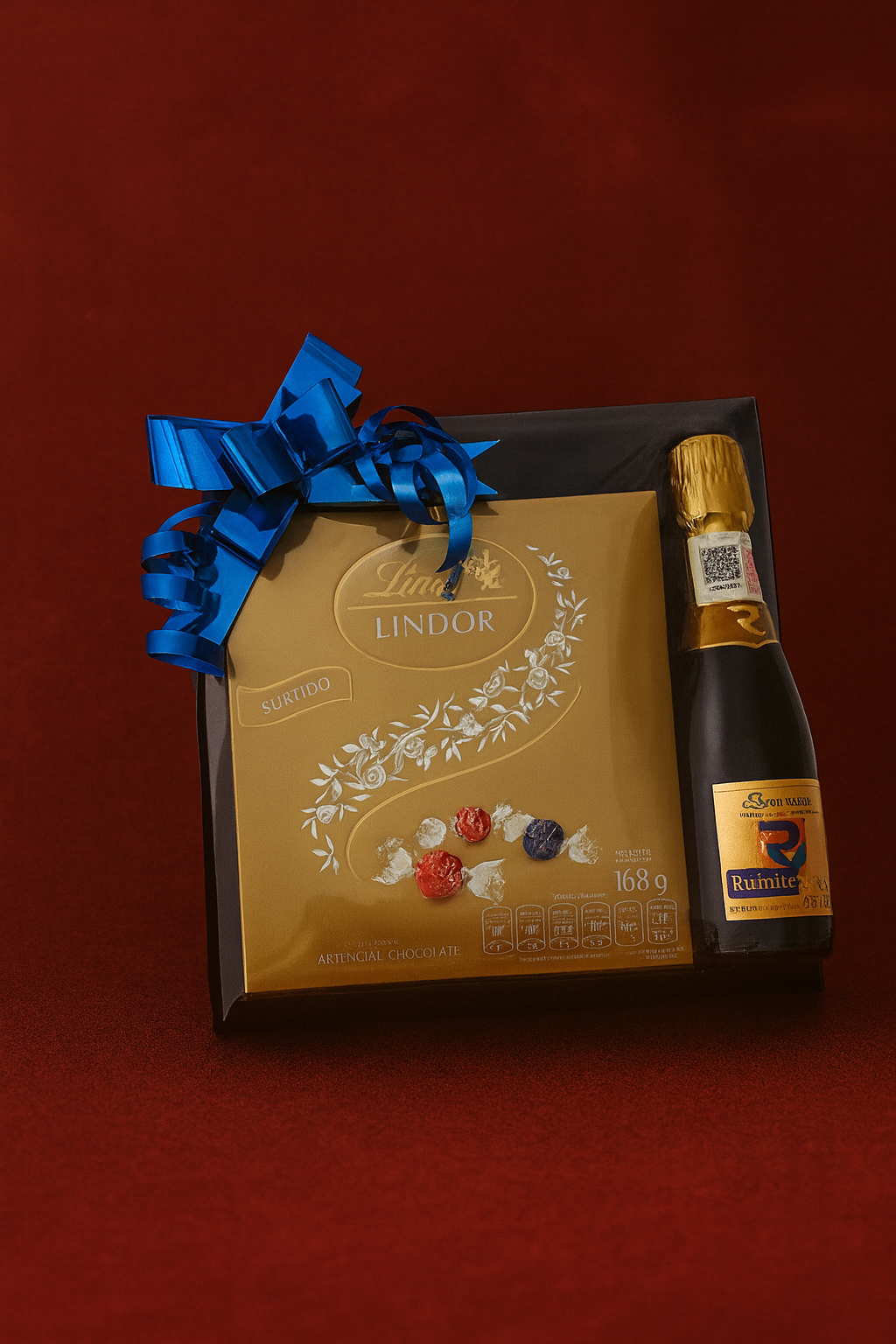 Regalo Sorpresa Toda Ocasión chocolates lindor vino Riunite regalos corporativos urgentes caballero hombre