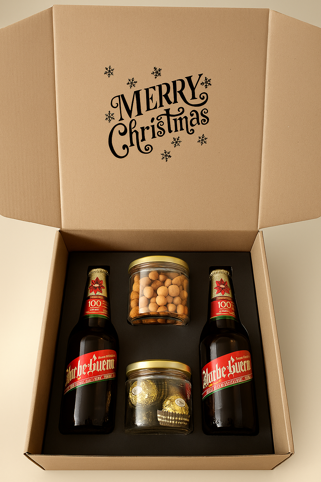 canastas cajas y arcones navideños con cerveza nochebuena botanas y chocolates