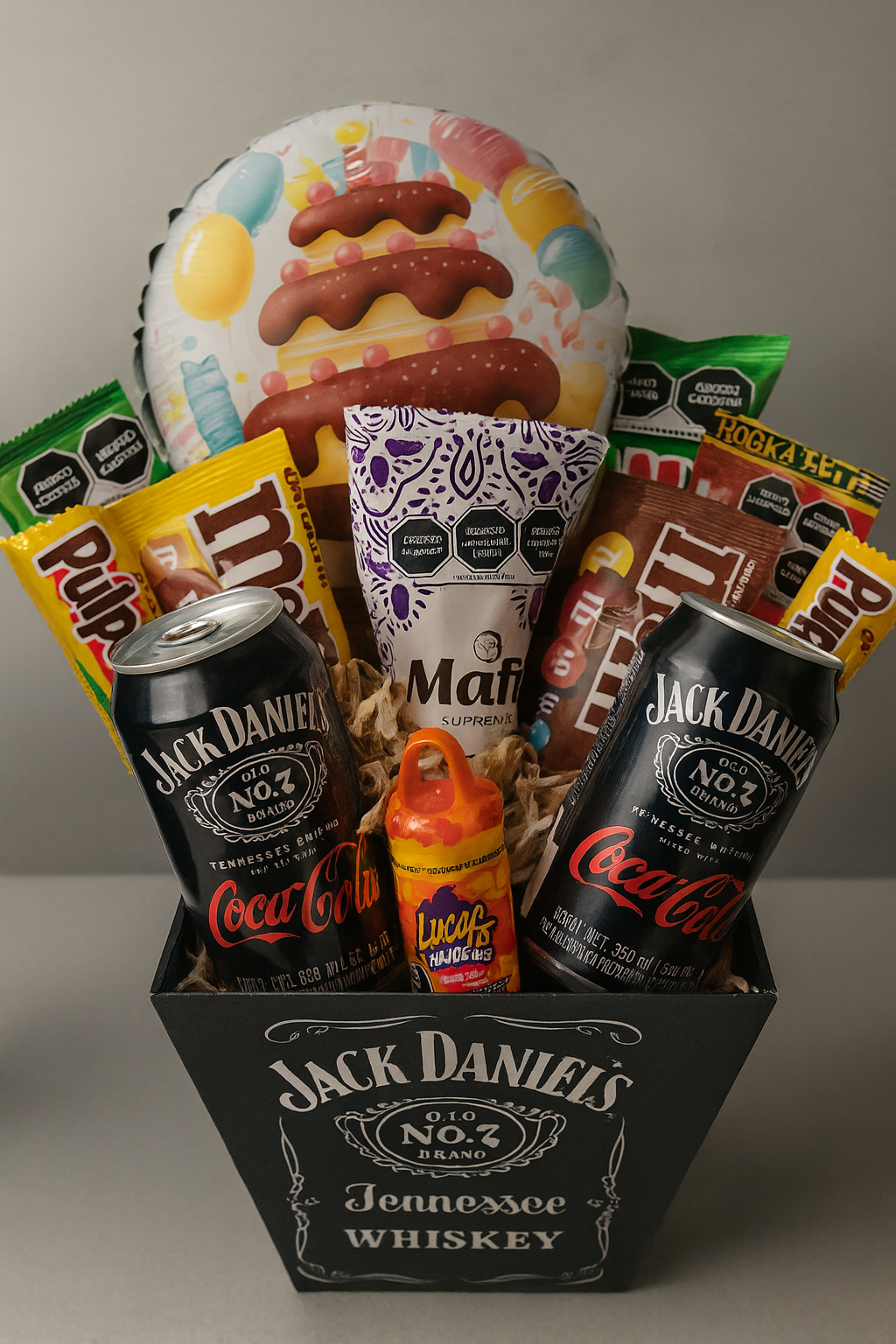regalo con jack daniels de cumpleaños botanas regalo para hombres