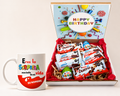 combo box con taza y chocolates kinder y huevito sorpresa / elige el motivo cumpleaños o amor 