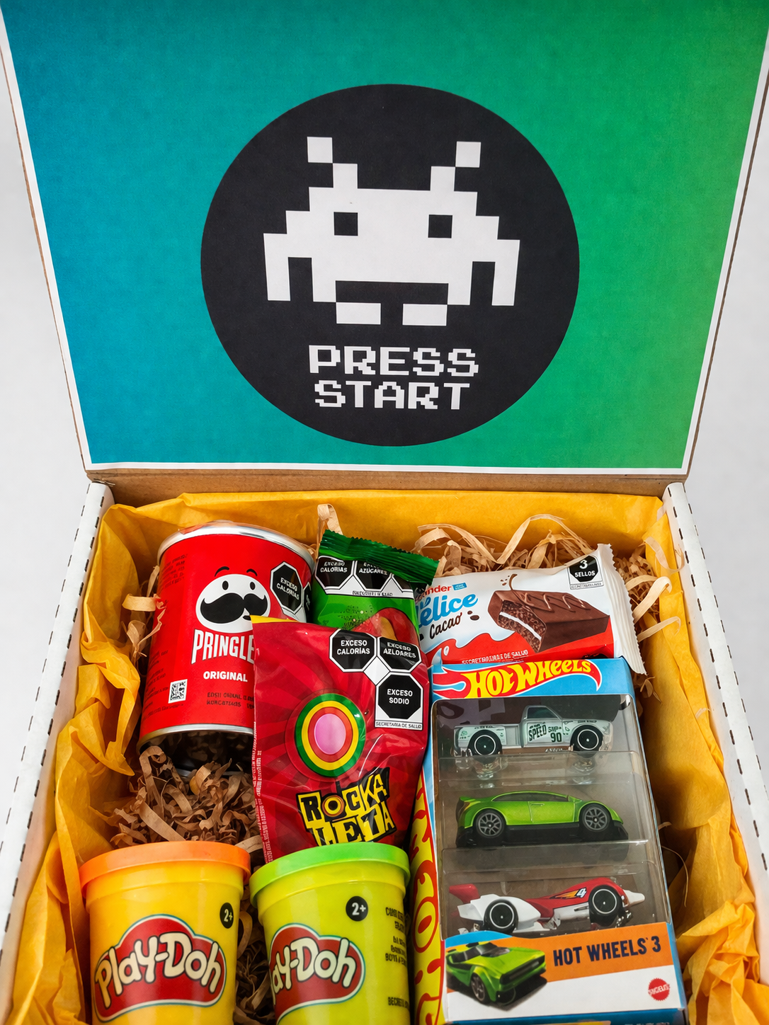 Box Regalo Juegos y Diversión – Hot Wheels, Play-Doh, Dulces y Más