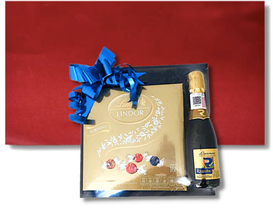 Regalo Sorpresa Toda Ocasión chocolates lindor vino Riunite regalos corporativos urgentes caballero hombre