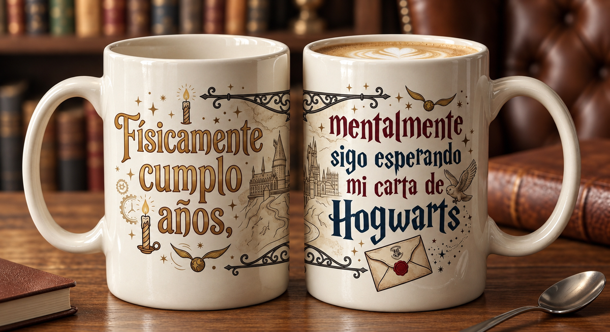 taza tematica harry potter frases divertidas de cumpleaños