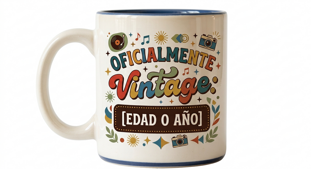 taza personazliada con el año o edad del festejado
