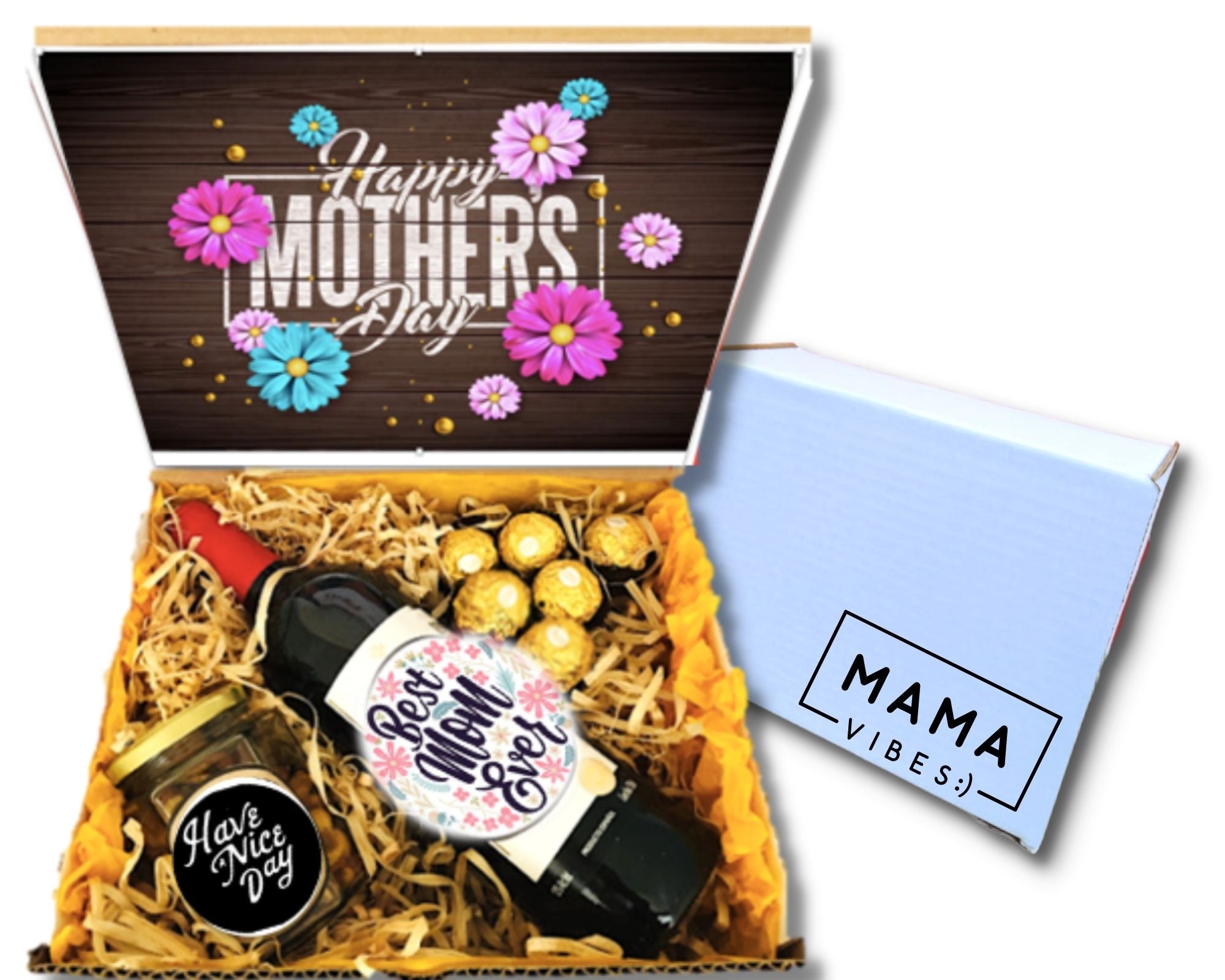 Box Mami Time – Vino Tinto, Ferrero Rocher y Botanas