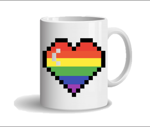 Taza Corazón Pixel Rainbow SV
