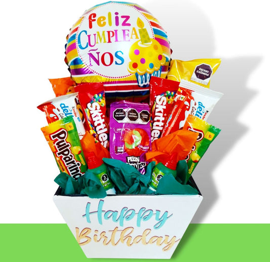 bouquet de dulces de cumpleaños dulces skittles pelon pulparindo economico regalo economico de cumpleaños
