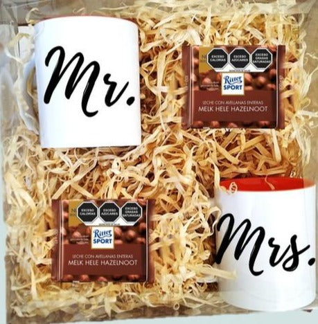 tazas recién casados Mrs Mr chocolate Ritter