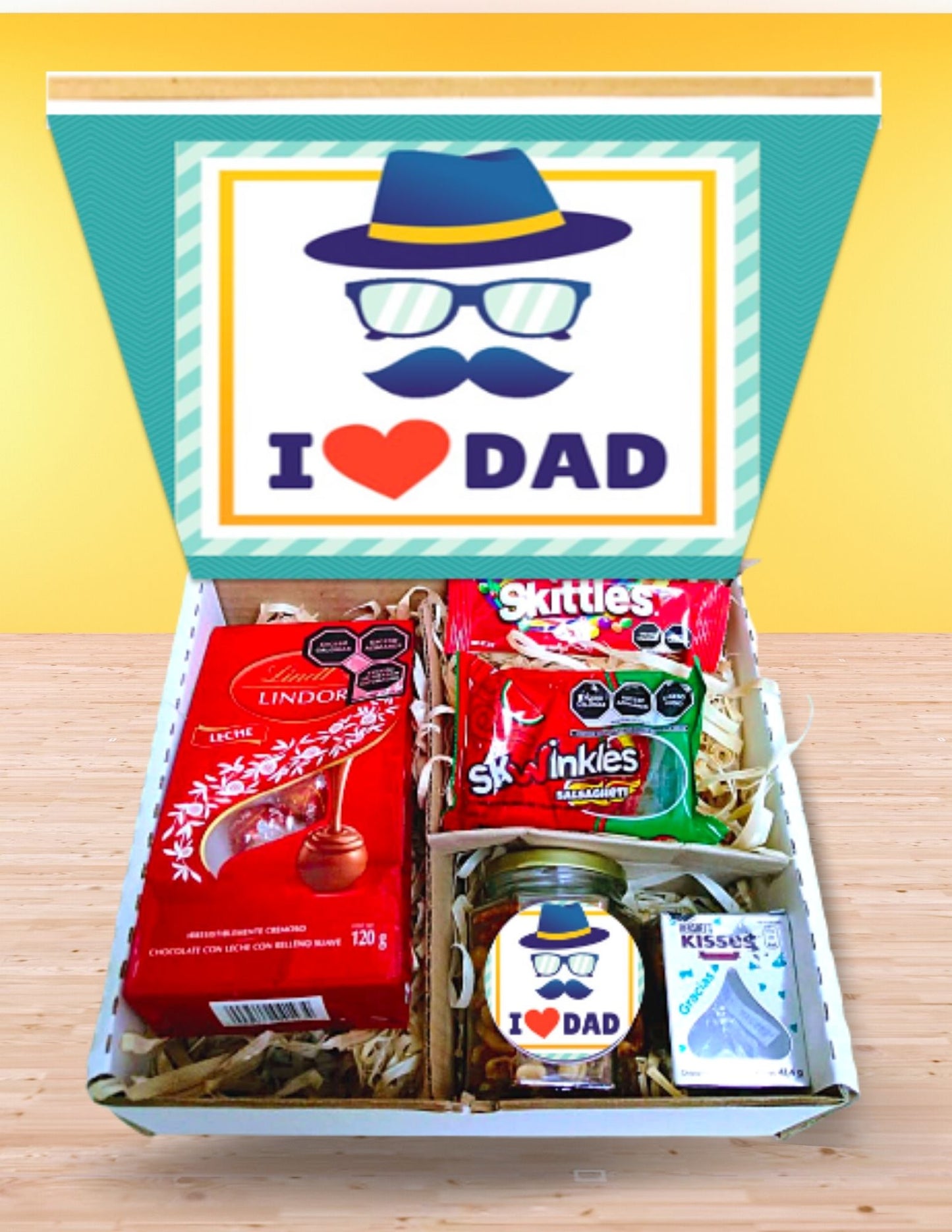box con chocolates y botanas día del padre